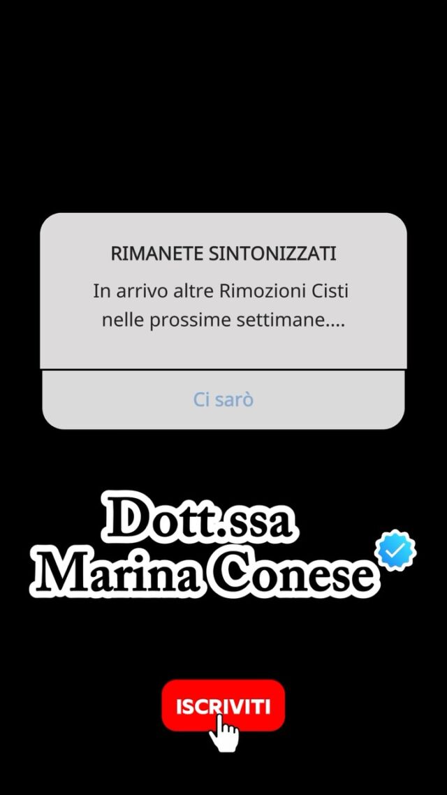 Vuoi rimuovere una CISTI SEBACEA ? 
Ti aspetto 🫵🏻 per una prima valutazione clinica+ ecografica nel mio studio .

Come eseguo l’asportazione? 

Sempre con il mio metodo chirurgico minimamente invasivo e quindi :

- SENZA tricotomia (no taglio di capelli) 🚫✂️
- SENZA punti di sutura 🚫🪡

PROCEDURE TERAPEUTICHE INNOVATIVE PERCORSO ACNE E RIMOZIONE CISTI SEBACEE DOTT.SSA MARINA CONESE™️

📍Via Raffaele De Cesare 15, Bari
📞 𝟥𝟩𝟨 𝟣𝟣𝟧𝟣𝟪𝟤𝟨 (acne) / 𝟥𝟦𝟪 𝟨𝟣𝟢𝟥𝟦𝟨𝟣
☎️ 𝟢𝟪𝟢 𝟩𝟫𝟨𝟥𝟥𝟦𝟫

#dottssamarinaconese #dermatologia #influencer #bari #puglia new